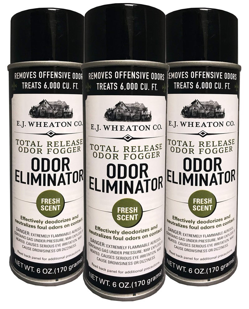 E.J. WHEATON CO. E.J. Wheaton Odor Eliminator, Total Release Odor Fogger, 3 Pack, Effectively Deodorizes and Neutralizes Foul Odors on Contact, Fresh Scent (6 OZ) - Image 1